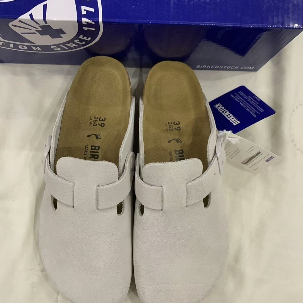Birkenstock Women's White Suede Clogs Narrow
